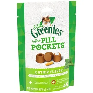 1.6 oz. Greenies Pill Pockets Cat Catnip Treats (45 Count) - Treats